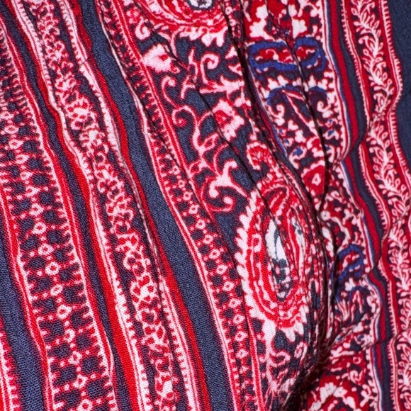 CB- Bohemian Paisley Print Maxi Skirt - Red and Blue Size Medium - Picture 6 of 10